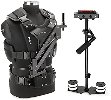 Flycam 5000 Handheld Camera Stabilizer with Comfort Arm Vest. Precise Balancing, Smooth & Fatigueless Operations. Quick Shock Absorption, Free Quick Release, Arm Brace & Table Clamp (FLCM-CMFT-KIT)